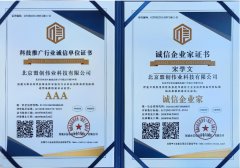 AAA科技推廣行業(yè)誠信單位與AAA誠信企業(yè)家